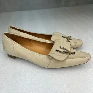 Tod’s Driving Shoes Loafers Tassels Sand Beige Women’s Size 6.5-7‎